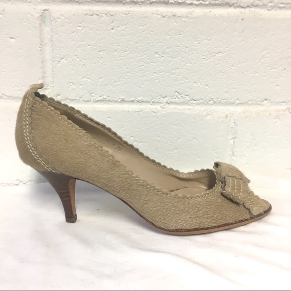 Chic Pony Hair Bow Open Toe Pumps - Picture 8 of 11